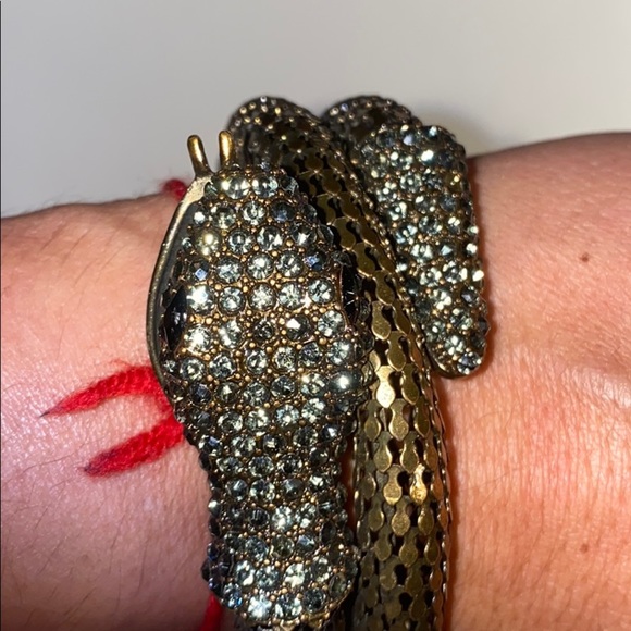 Bracelet Metal snake leather cuff lot of two - Picture 8 of 11